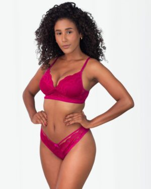 Conjunto de Lingerie Bonita do Bem Ref: 7607 com Calcinha Fio Duplo e Sutiã com Bojo Confort